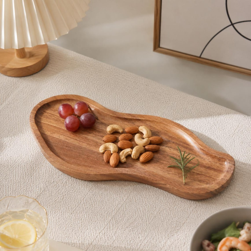 Handmade Wooden Serving Tray | Organic Decorative Platter