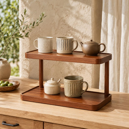 Handmade Wooden Countertop Shelf Organizer