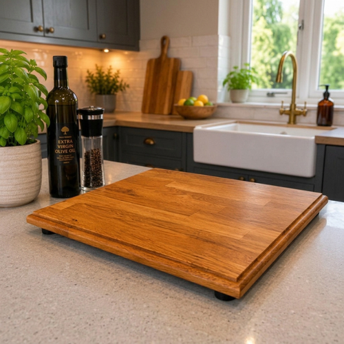Handmade Solid Oak Chopping Board 410x400mm