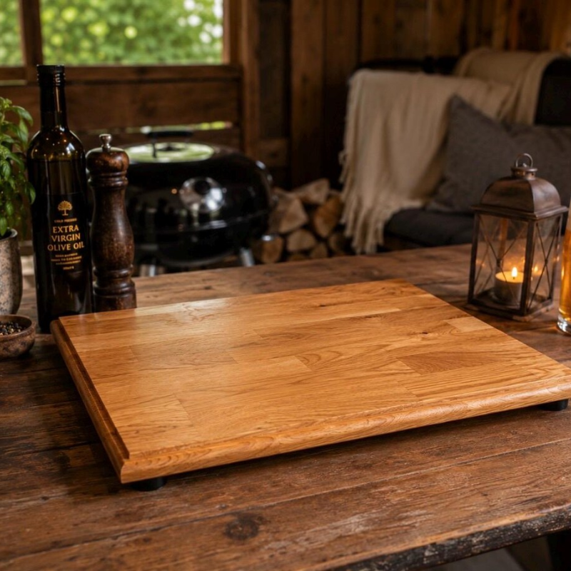 Handmade Solid Oak Chopping Board 410x400mm