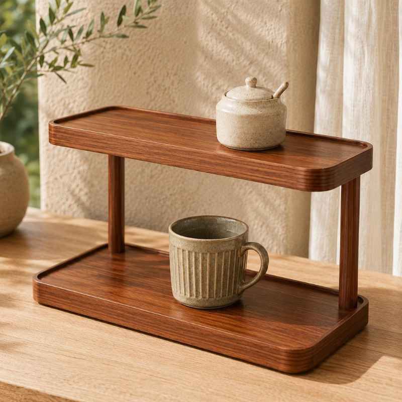 Handmade Wooden Countertop Shelf Organizer