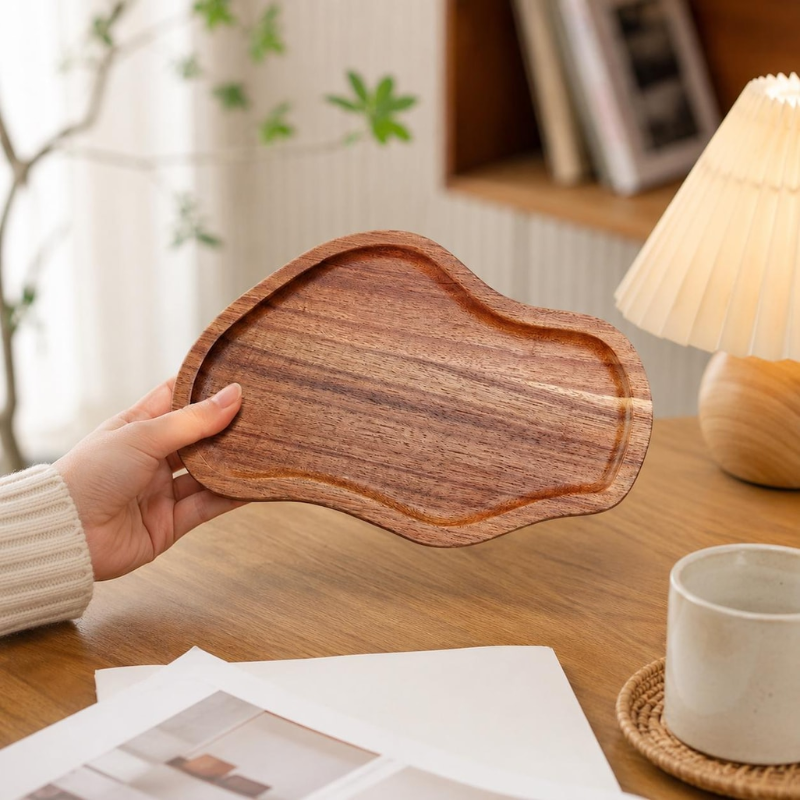 Handmade Wooden Serving Tray | Organic Decorative Platter