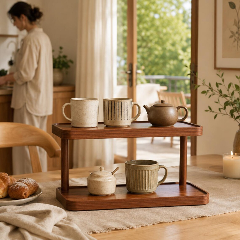 Handmade Wooden Countertop Shelf Organizer