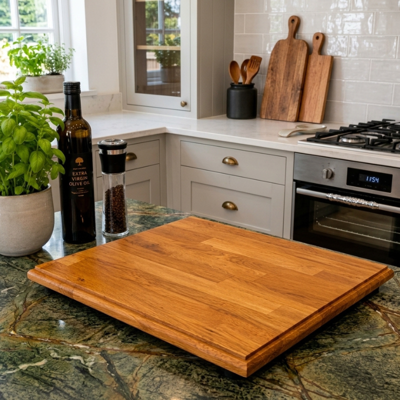 Handmade Solid Oak Chopping Board 410x400mm