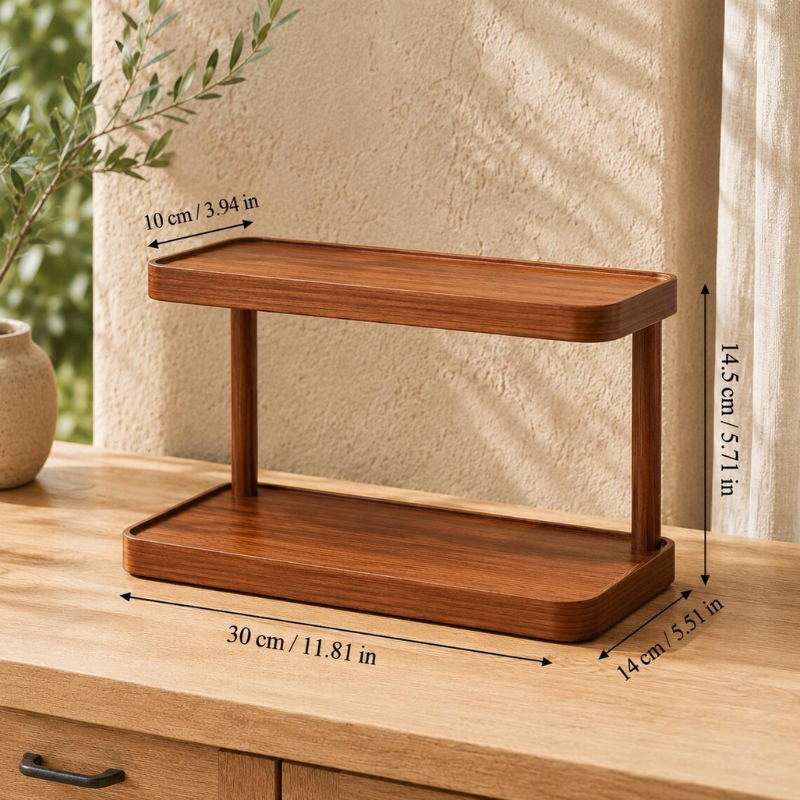 Handmade Wooden Countertop Shelf Organizer