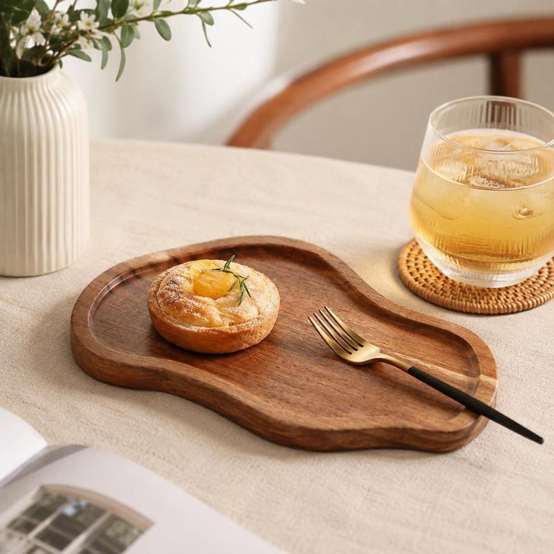 Handmade Wooden Serving Tray | Organic Decorative Platter