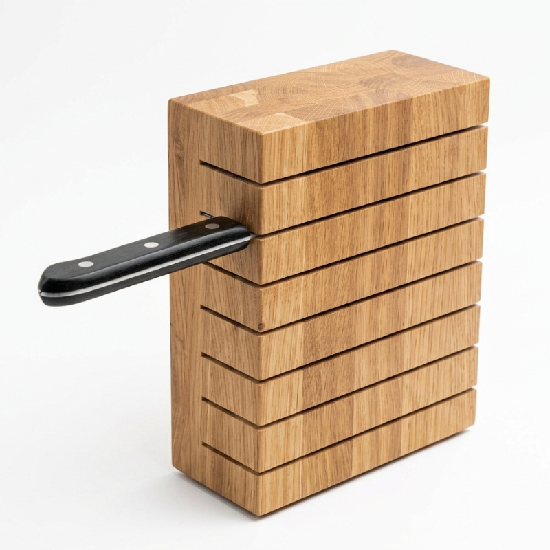 Oak Knife Block | Solid Wood Knife Holder